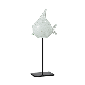 Fisch Ornament weißes Glas