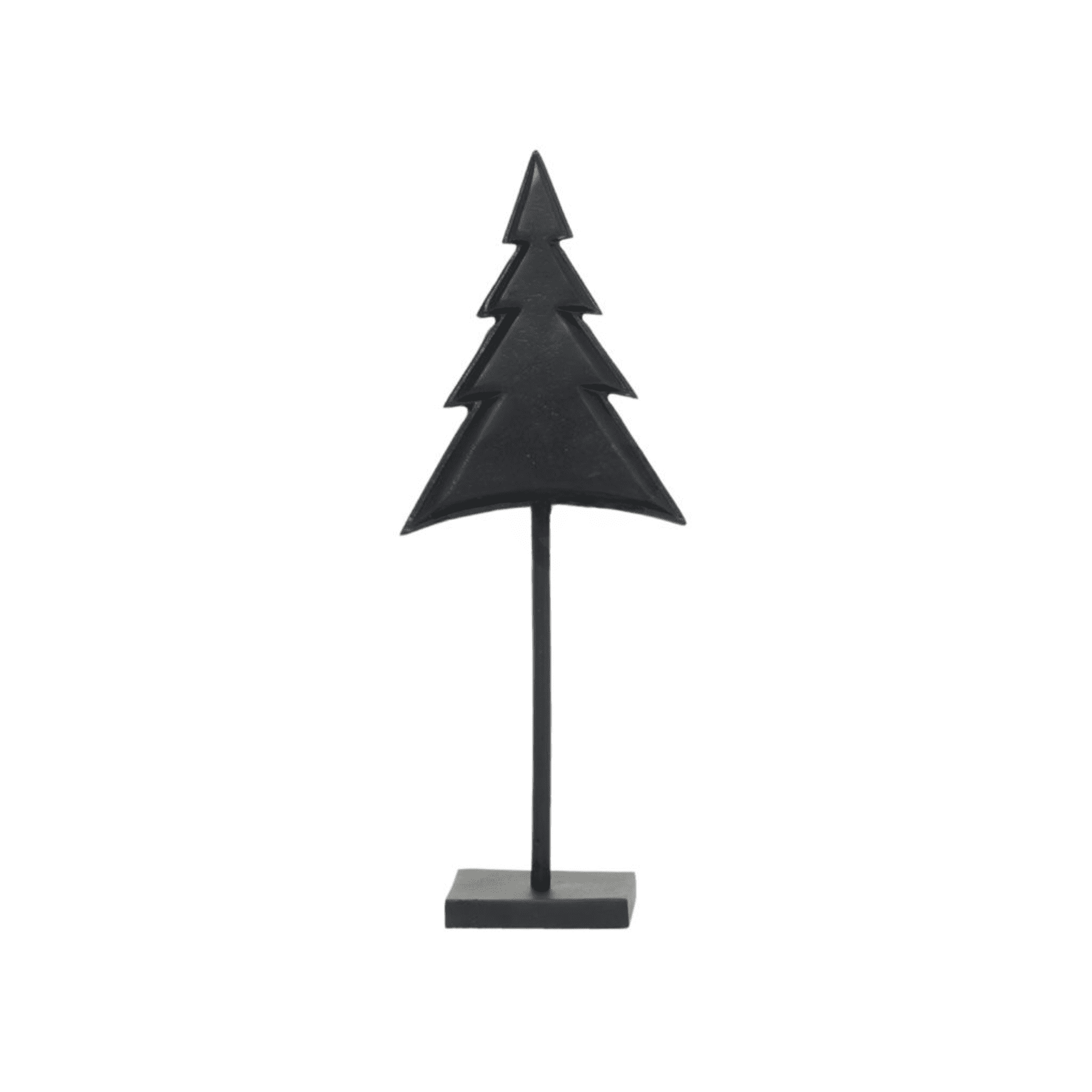 Ornament kerstboom zwart metaal L