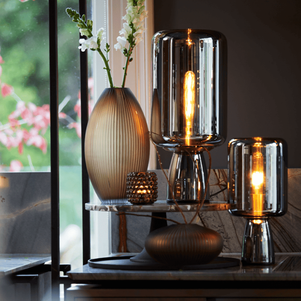 Smoke Tischlampe gold