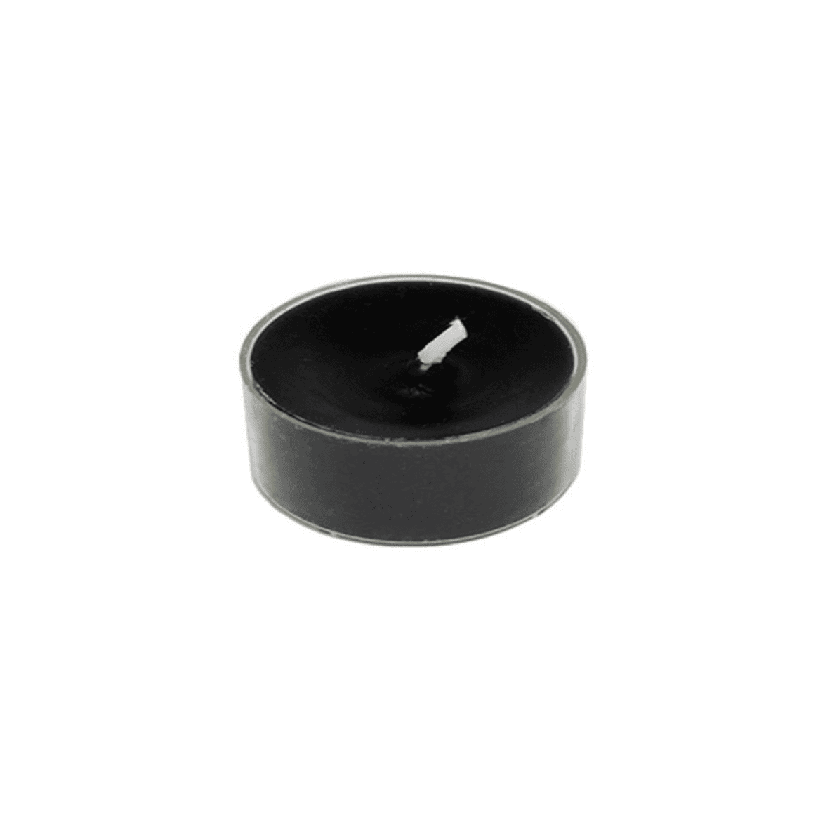 Waxinelichthouder doorzichtige cup zwart groot L
