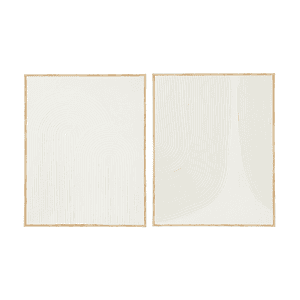set van 2 abstracte schilderijen wit