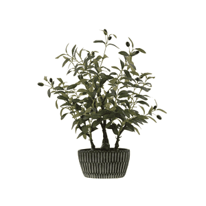 Künstlicher Olivenbaum im Zementtopf