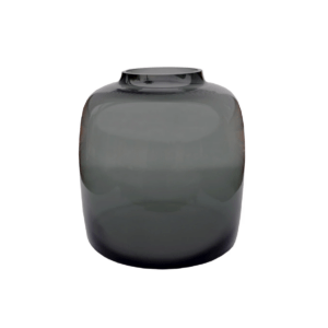 Bartica Vase rauchiges schwarzes Glas