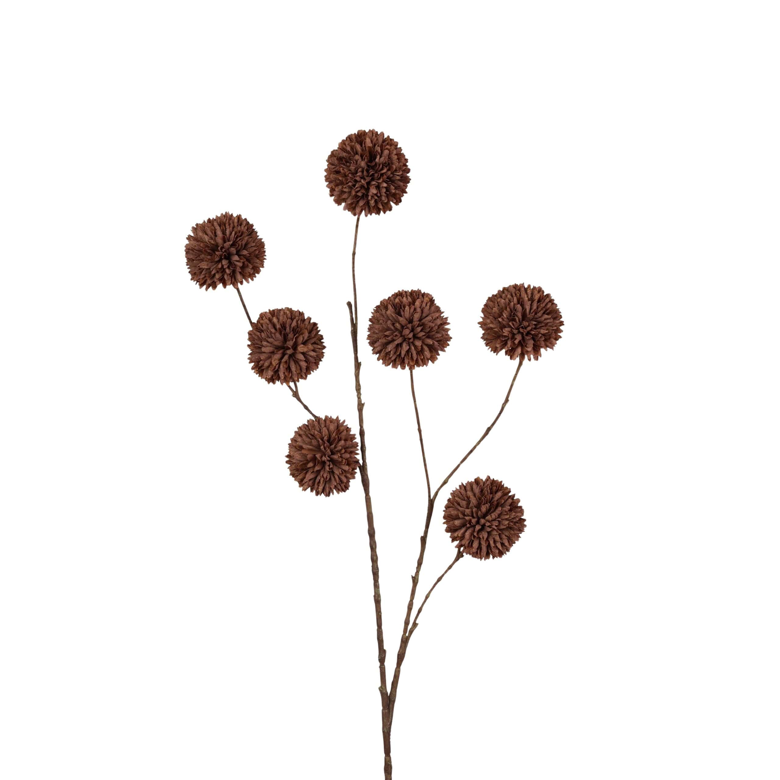 zijden bloemen donkerbruin pompom koffie kiku